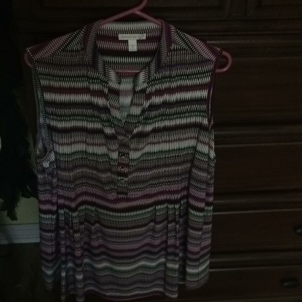 V-neck shirt-sleeved blouse